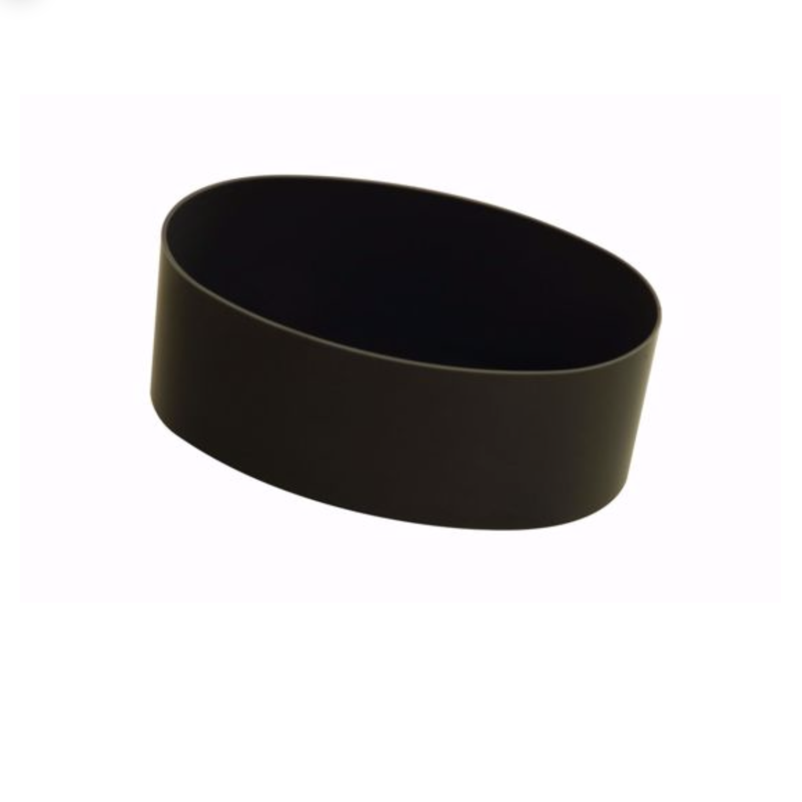 3”H X 5” X 7.5”L BLACK PLASTIC OVAL BOWL VASE