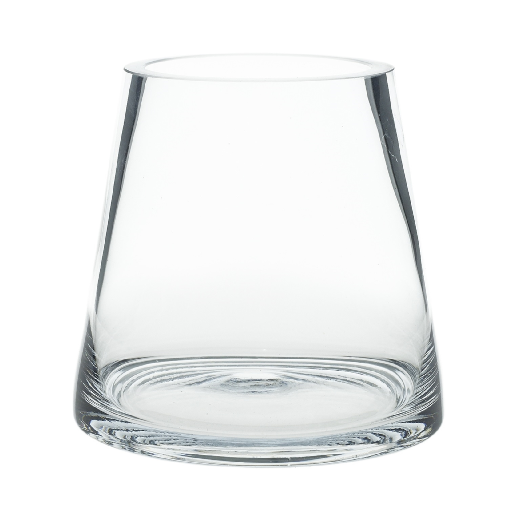 FAT PYRAMID GLASS VASE