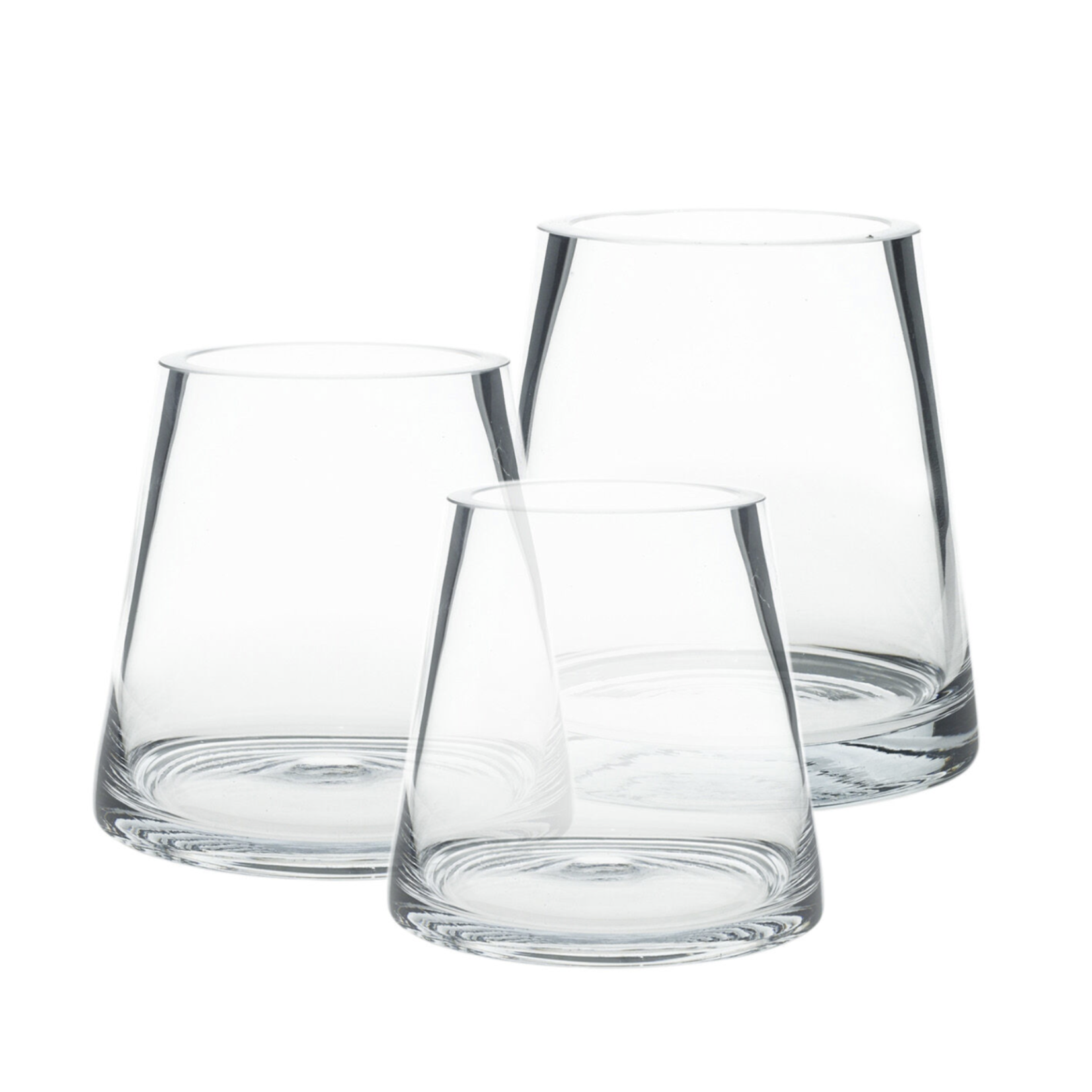 FAT PYRAMID GLASS VASE