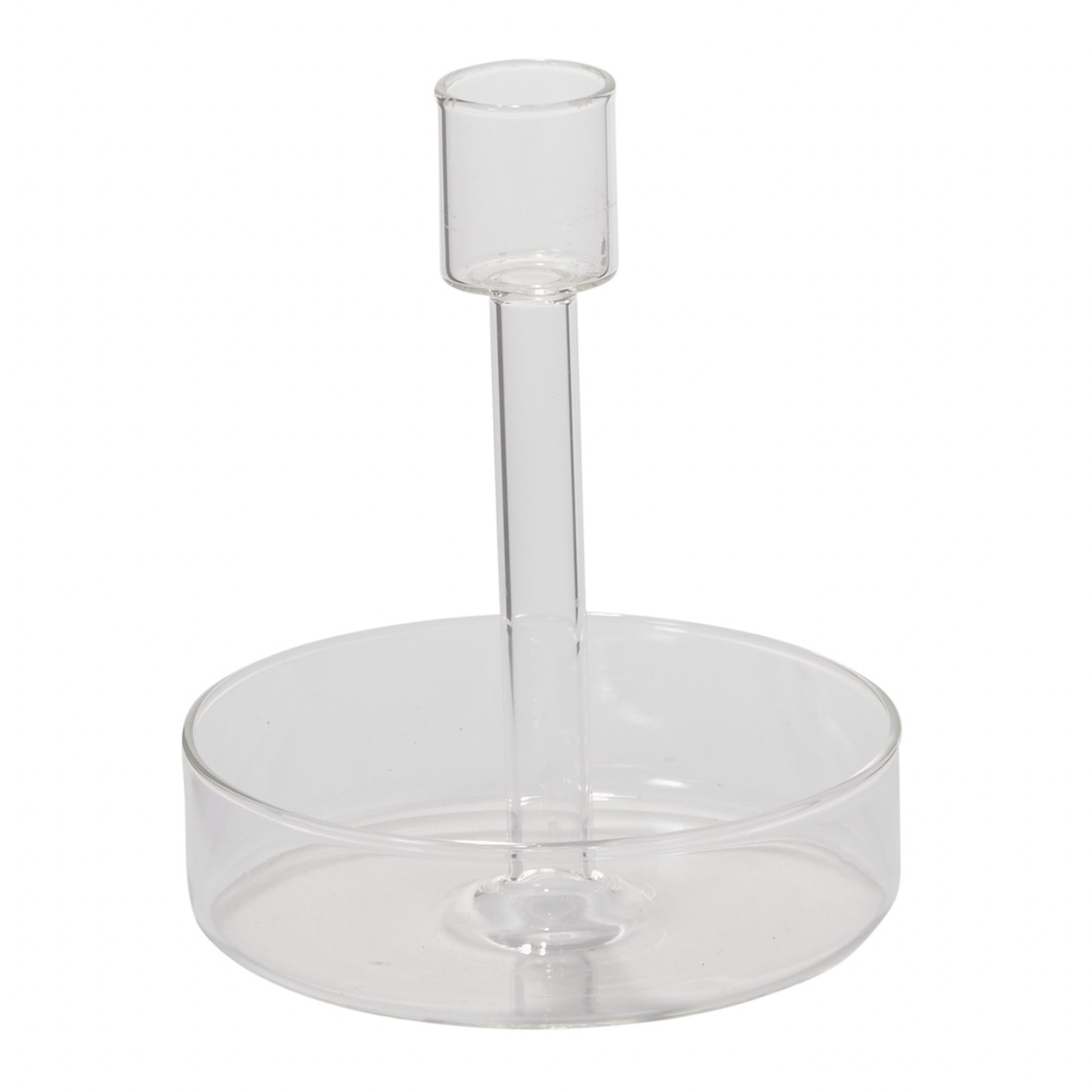 5”H X 4.25” GLASS ADELINE CANDLEHOLDER (CHIMNEY NOT INCLUDED)