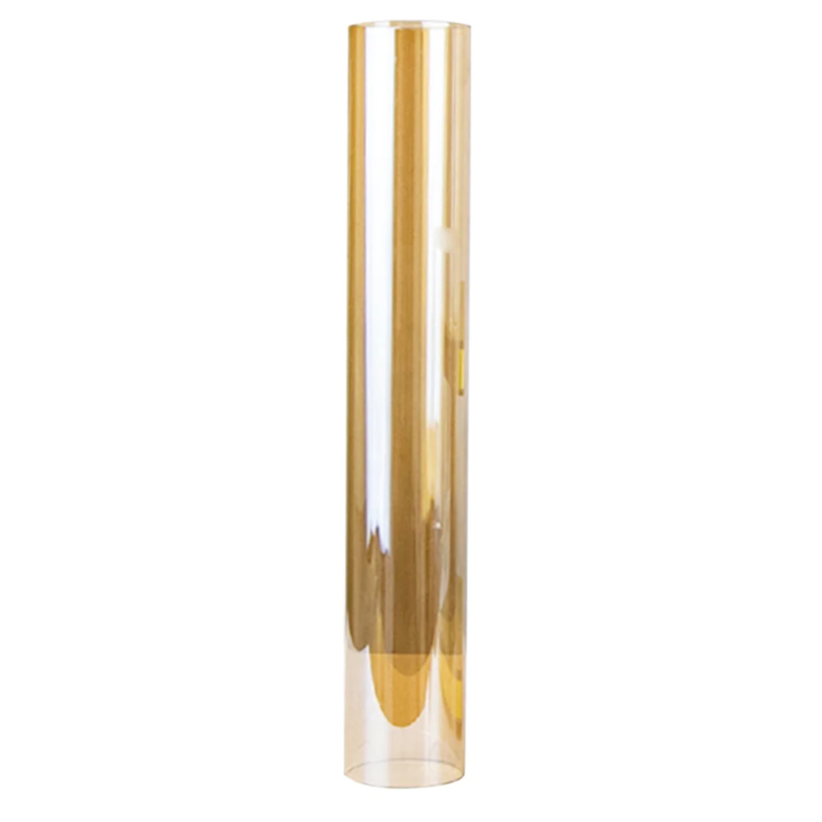 14”H X 2.35” AMBER CHIMNEY (OPEN AT THE TOP AND BOTTOM)