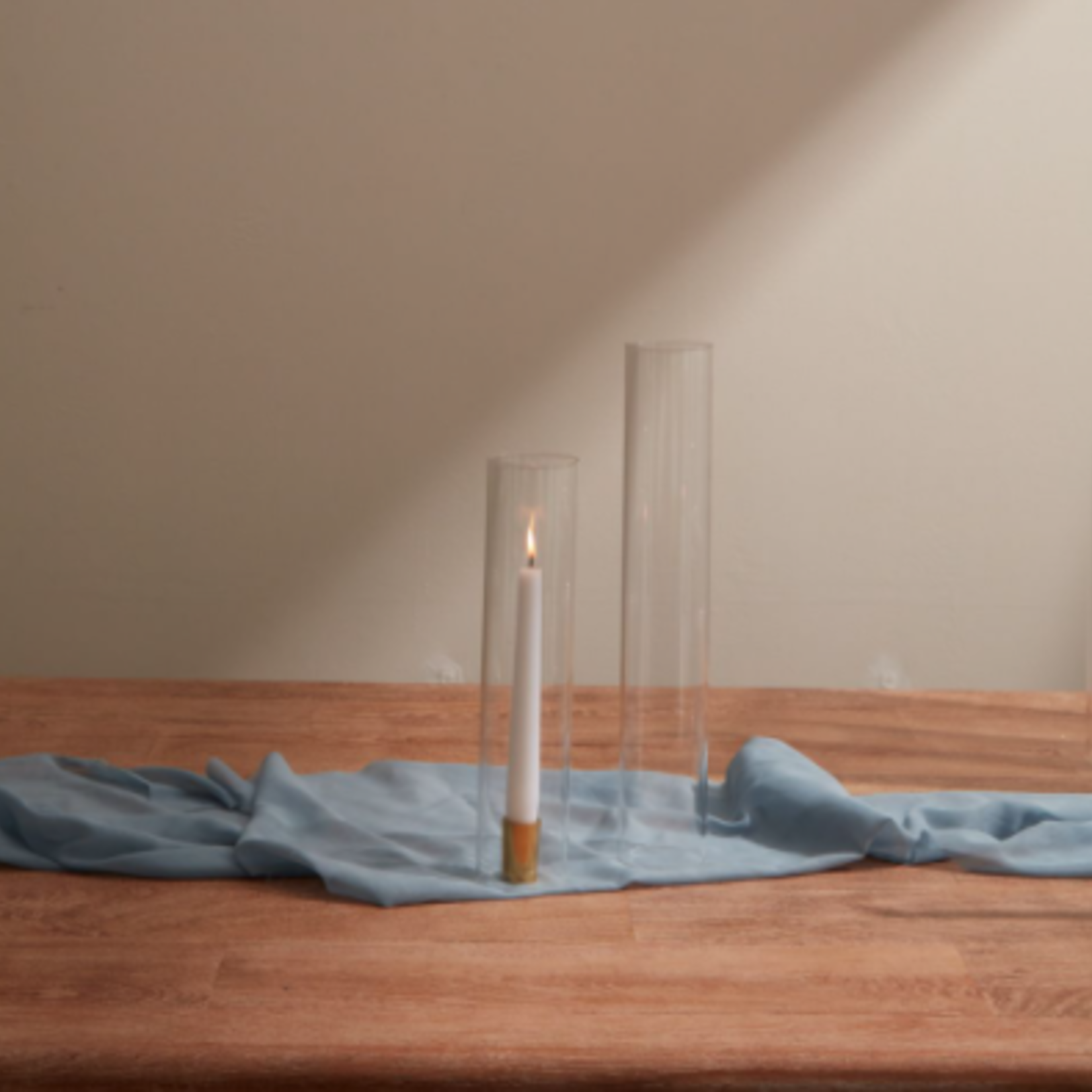 12"h x 2.5" GLASS CHIMNEY SLEEVE TUBE (OPEN AT THE BOTTOM AND TOP)