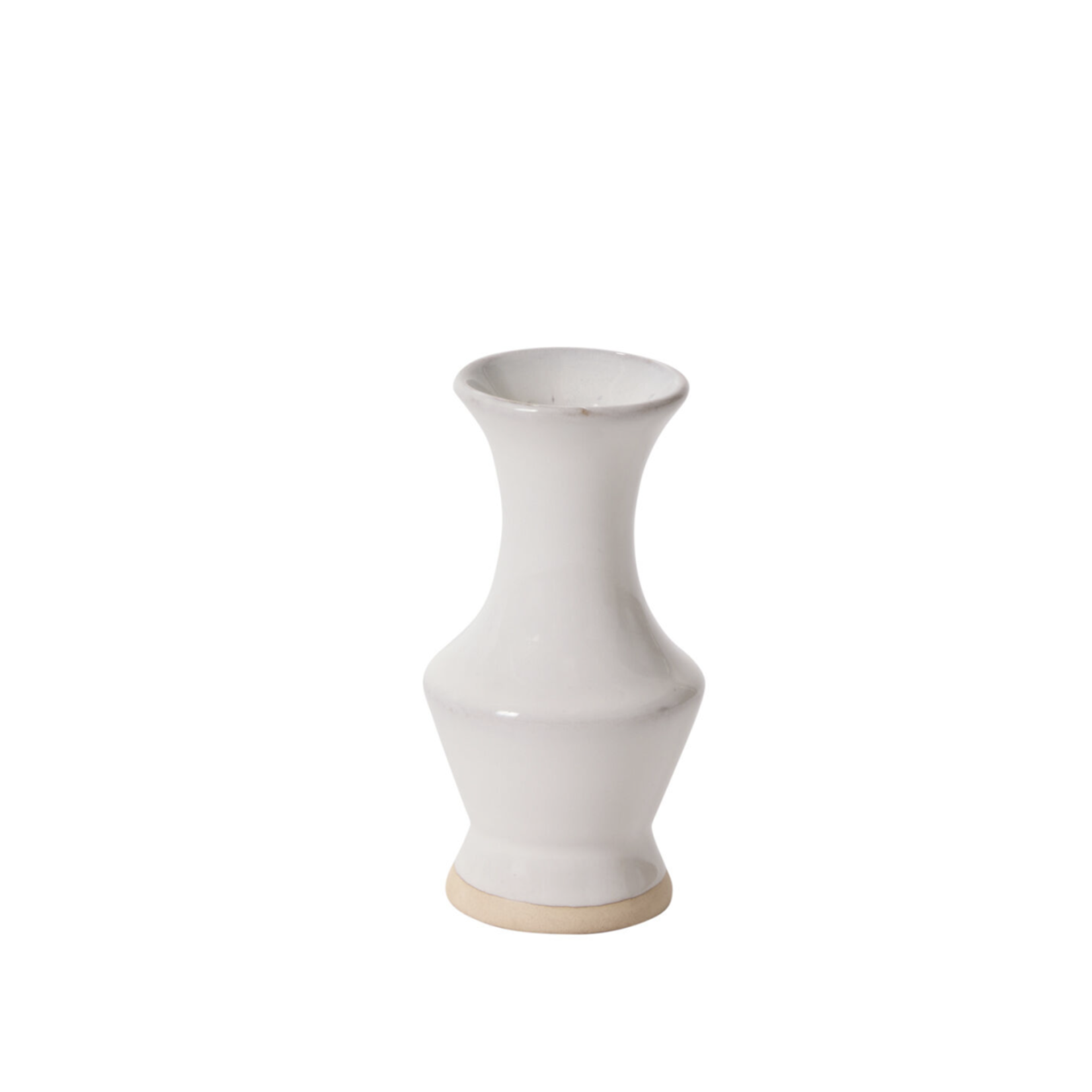 4.75”h x 2.5” WHITE CERAMIC CHASING RAINBOWS BUDVASE SINGLE