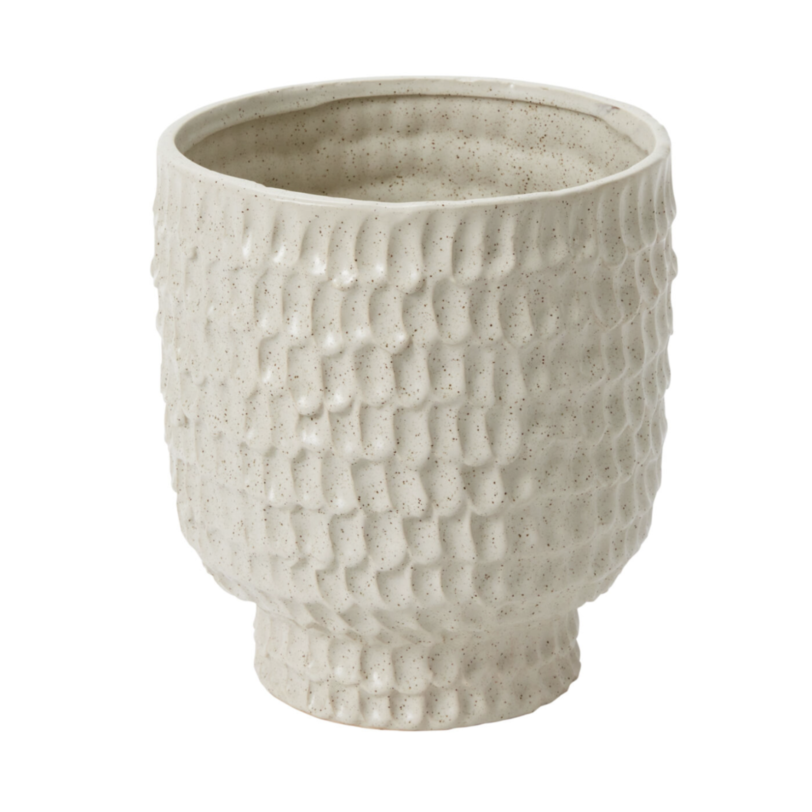 OFF-WHITE CERAMIC ADRIEN PEDESTAL POT