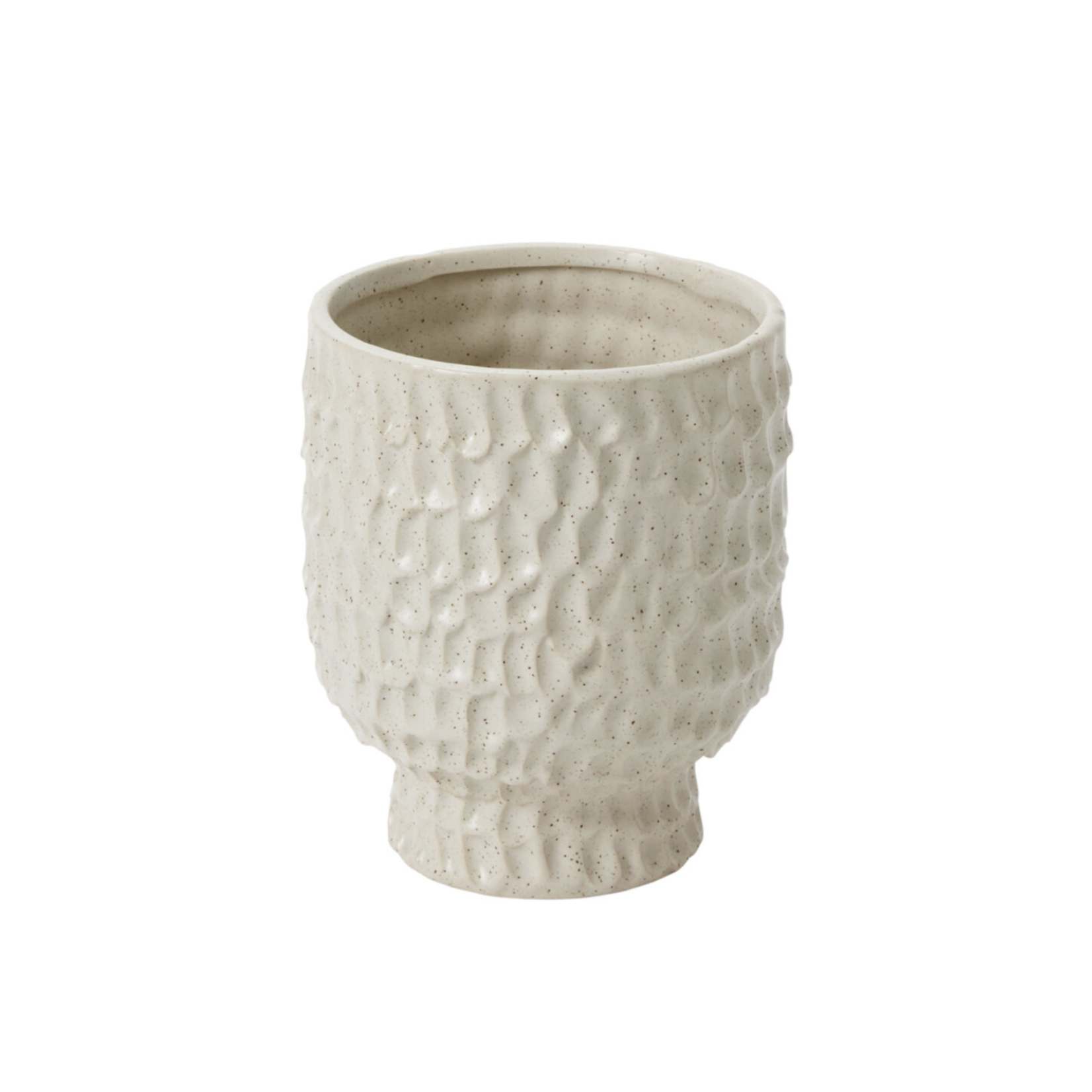 OFF-WHITE CERAMIC ADRIEN PEDESTAL POT