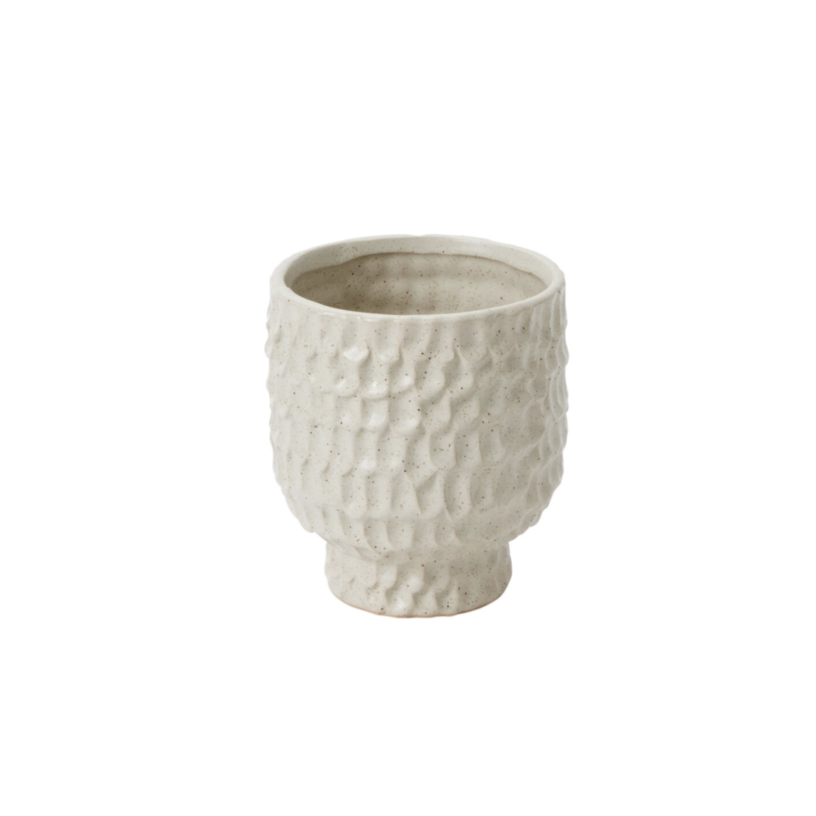OFF-WHITE CERAMIC ADRIEN PEDESTAL POT
