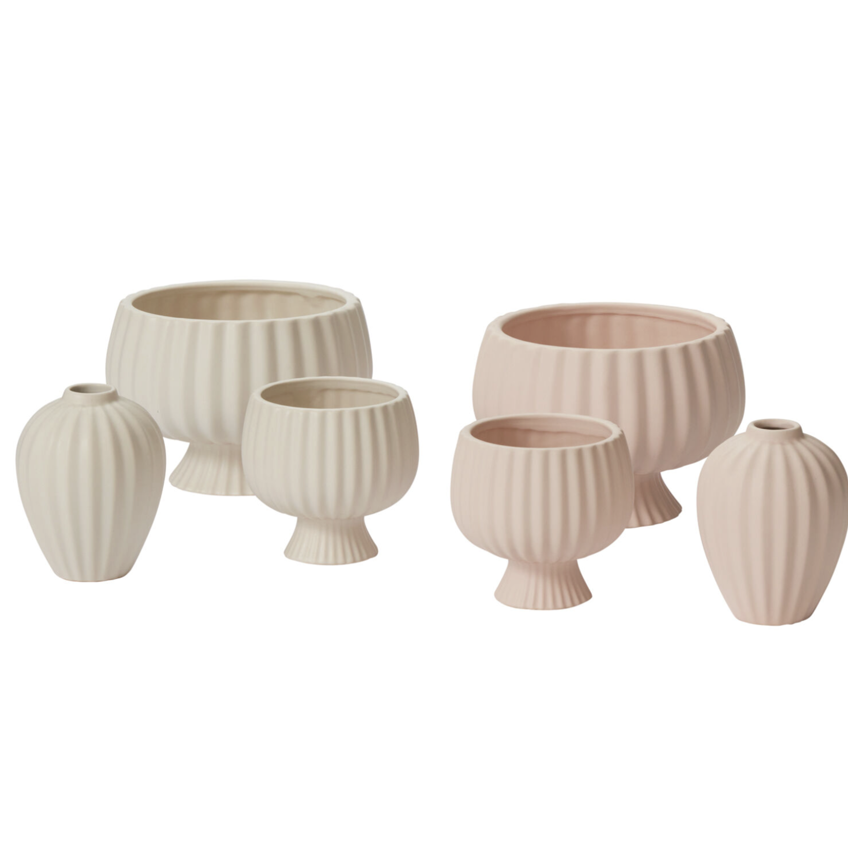 MATTE CERAMIC SONATA VASE PINK OR WHITE
