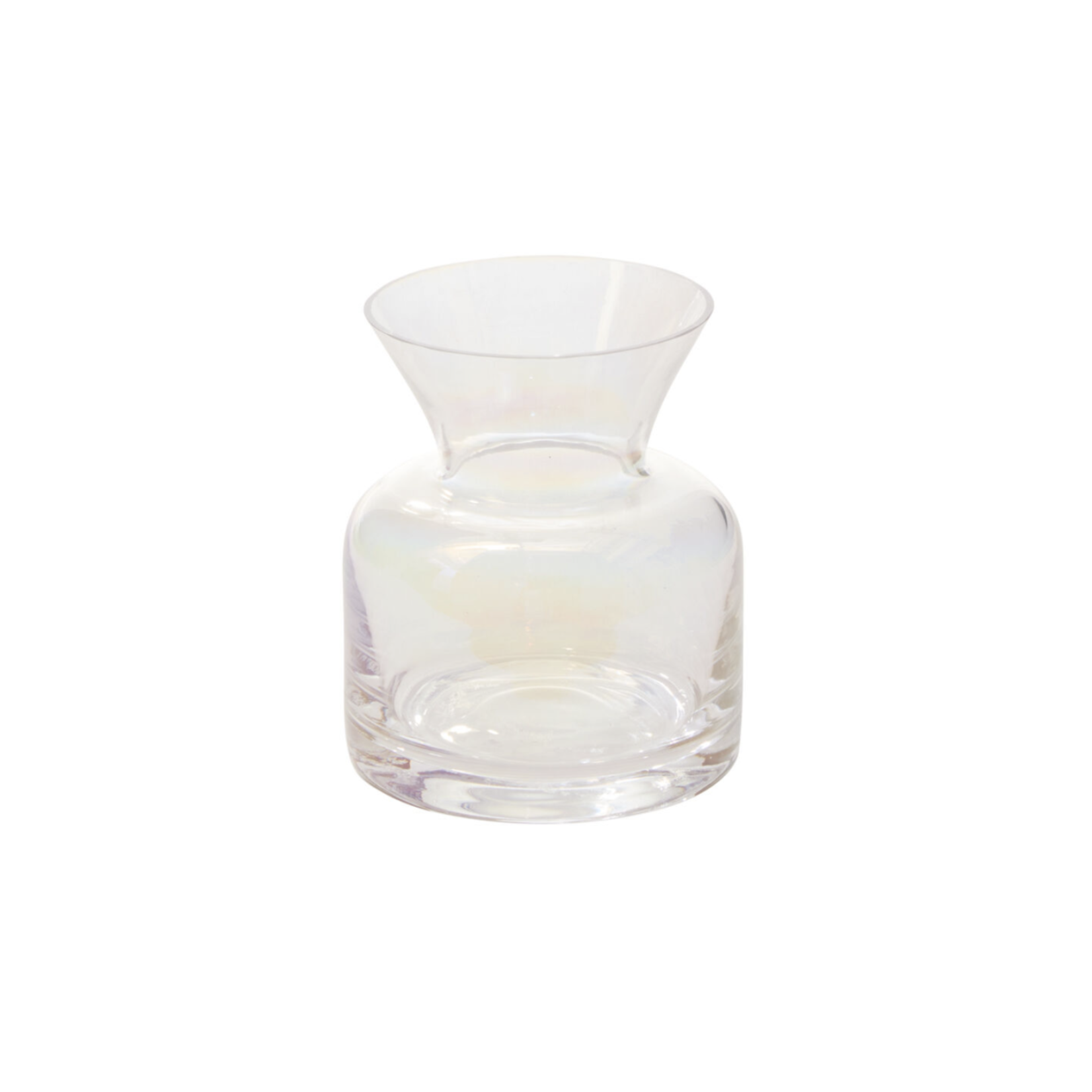 3.5”H X 3” IRIDESCENT GLASS FAIRY BUD VASE