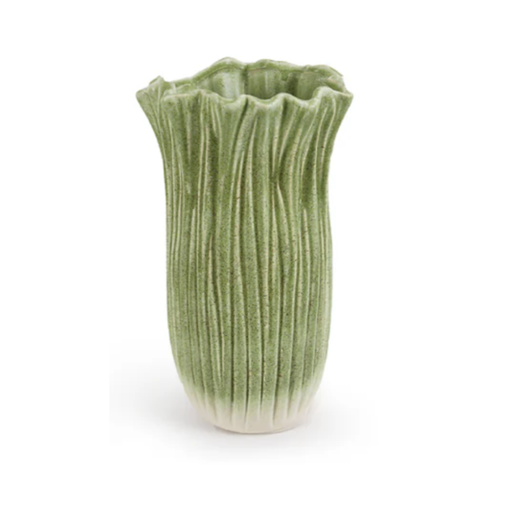 11.5”H X 6.75” GREENRIBED  CERAMIC ELEGANCE CASCADE