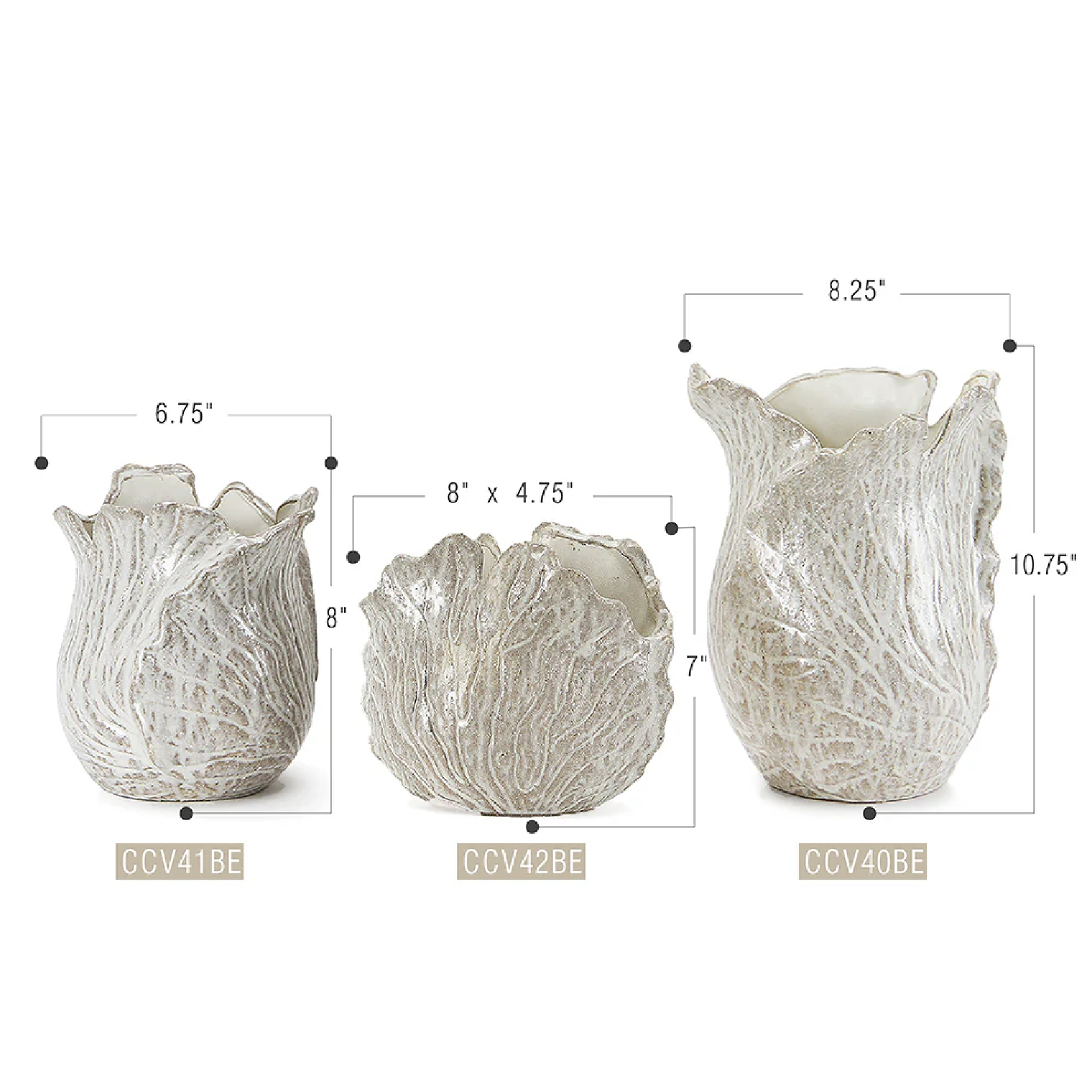 BEIGE CERAMIC OVAL ESSENCE VASE/POT