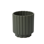 6"H X 5.5" DARK GREEN CERAMIC CARMEN POT VASE