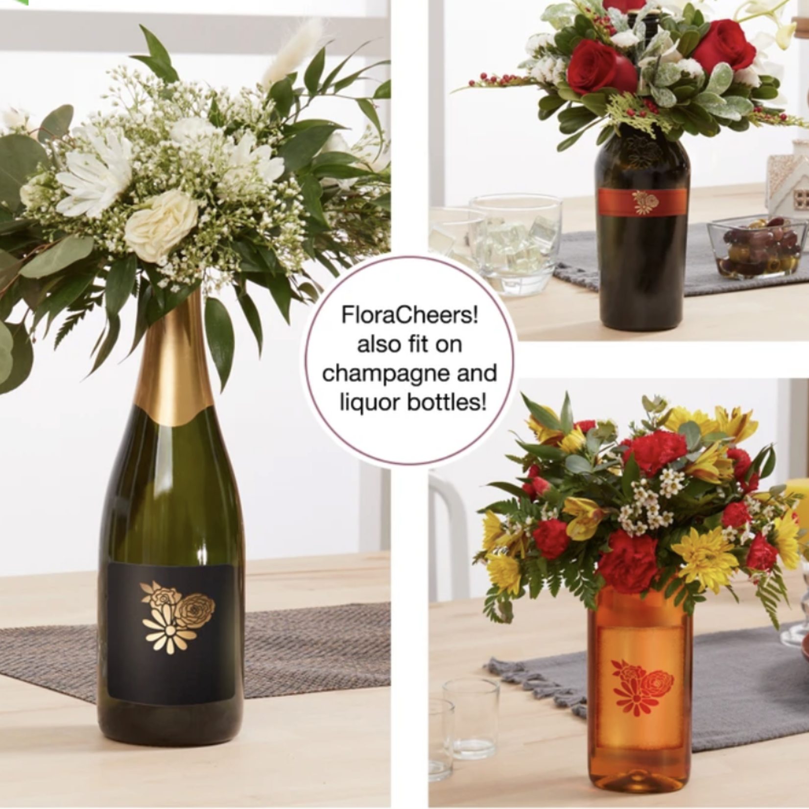 FLORACHEERS 3.7 X 1.7" WET FOAM 4/PKG CHAMPAGNE BOTTLE NECK FLORAL FOAM