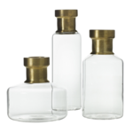 JIMMY BUD VASE GLASS WITH GOLD TOP