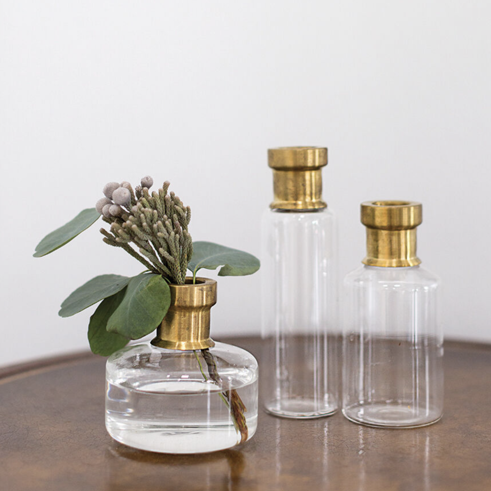 JIMMY BUD VASE GLASS WITH GOLD TOP