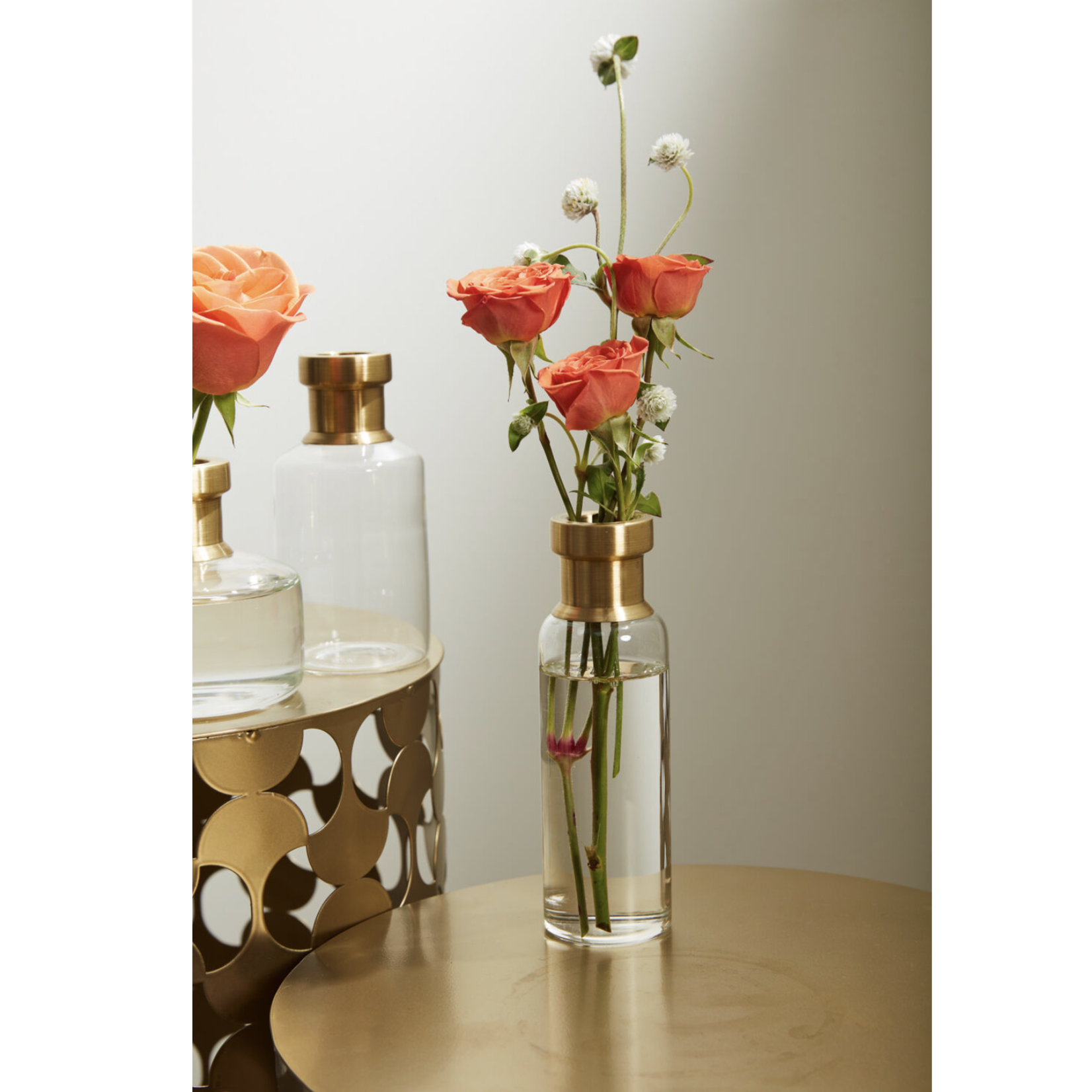 JIMMY BUD VASE GLASS WITH GOLD TOP