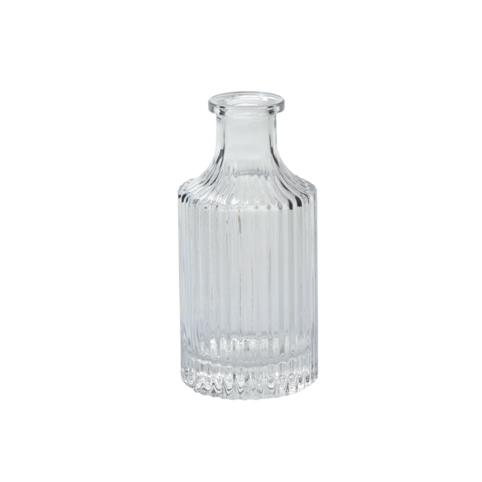 5.5”H X 2.5” CLEAR GLASS KARINA BUDVASE