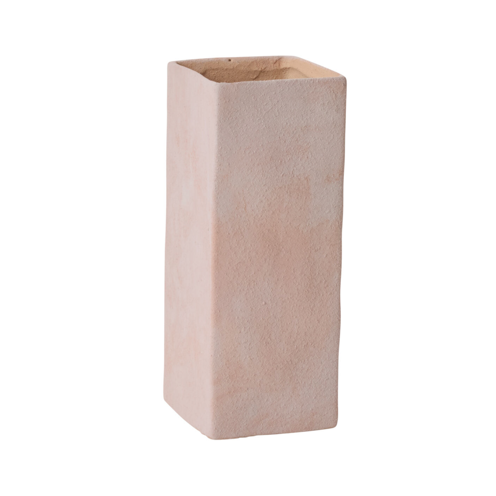8.25”H X 6.5” X 6.5” LIGHT-PINK CERAMIC VINCENT VASE POT