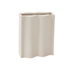 12”H X 5” X 9.5”L OFF-WHITE CERAMIC MOVEMENT VASE
