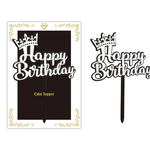 SILVER HAPPY BIRTHDAY CAKE TOPER