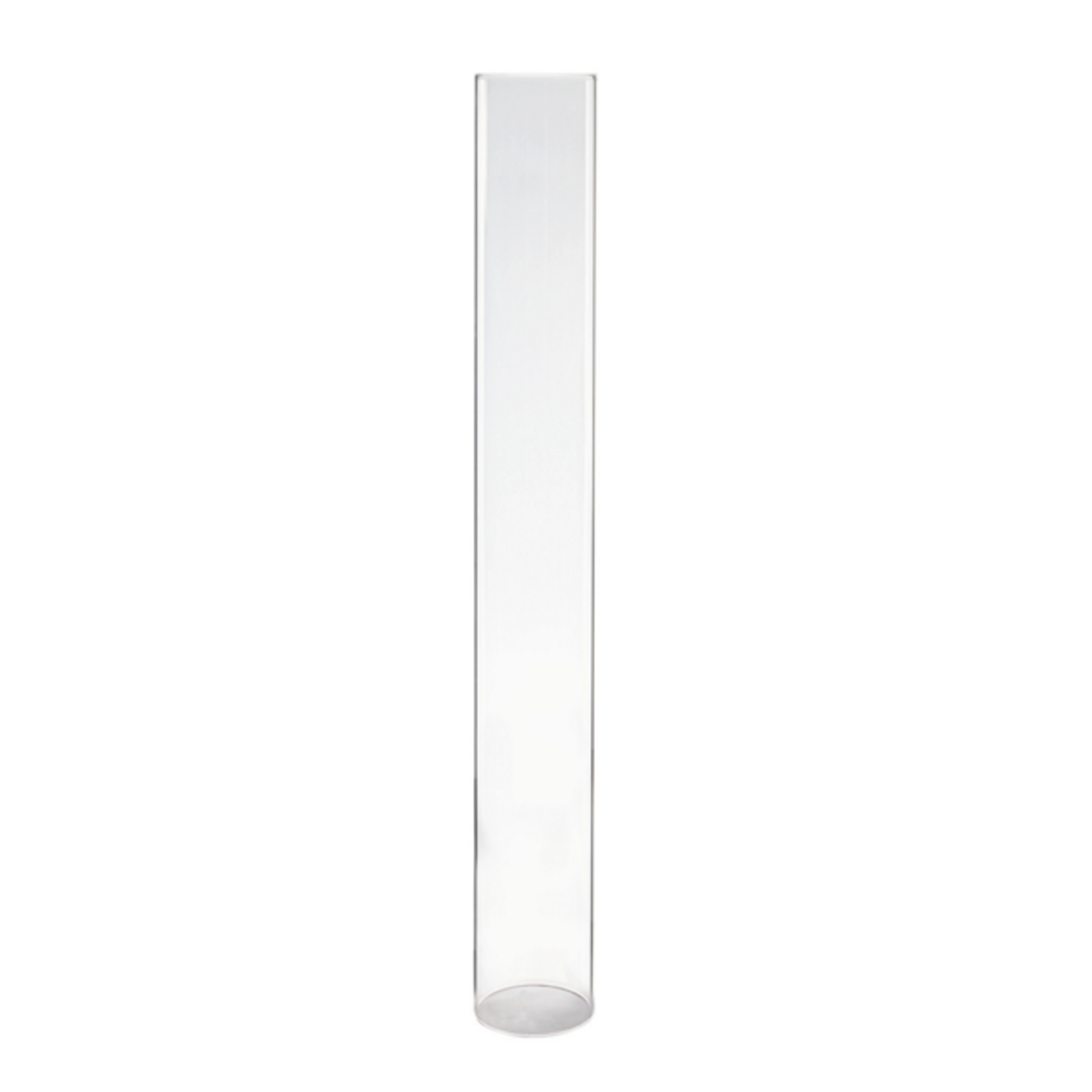 20”H X 2.5” CLEAR GLASS CHIMNEY HURRICANE TUBE (OPEN AT THE BOTTOM AND TOP)