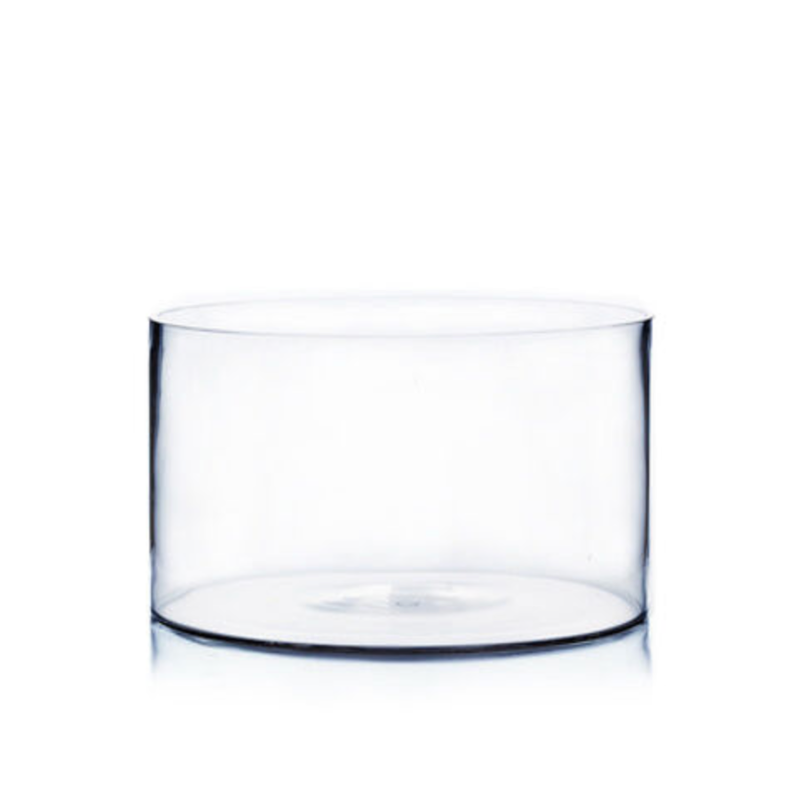 6"H X 10" LOW GLASS CYLINDER VASE