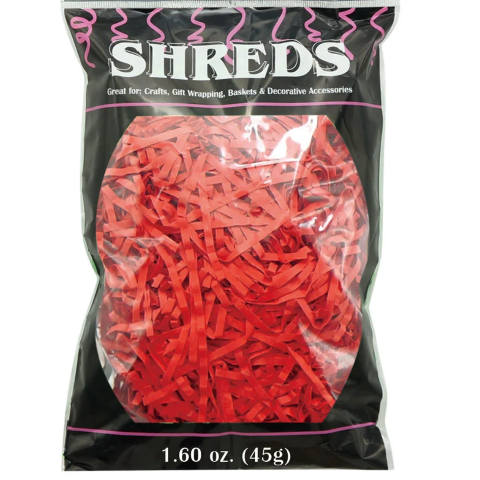 RED CRINKLE PAPER SHRED, NO DISCOUNT