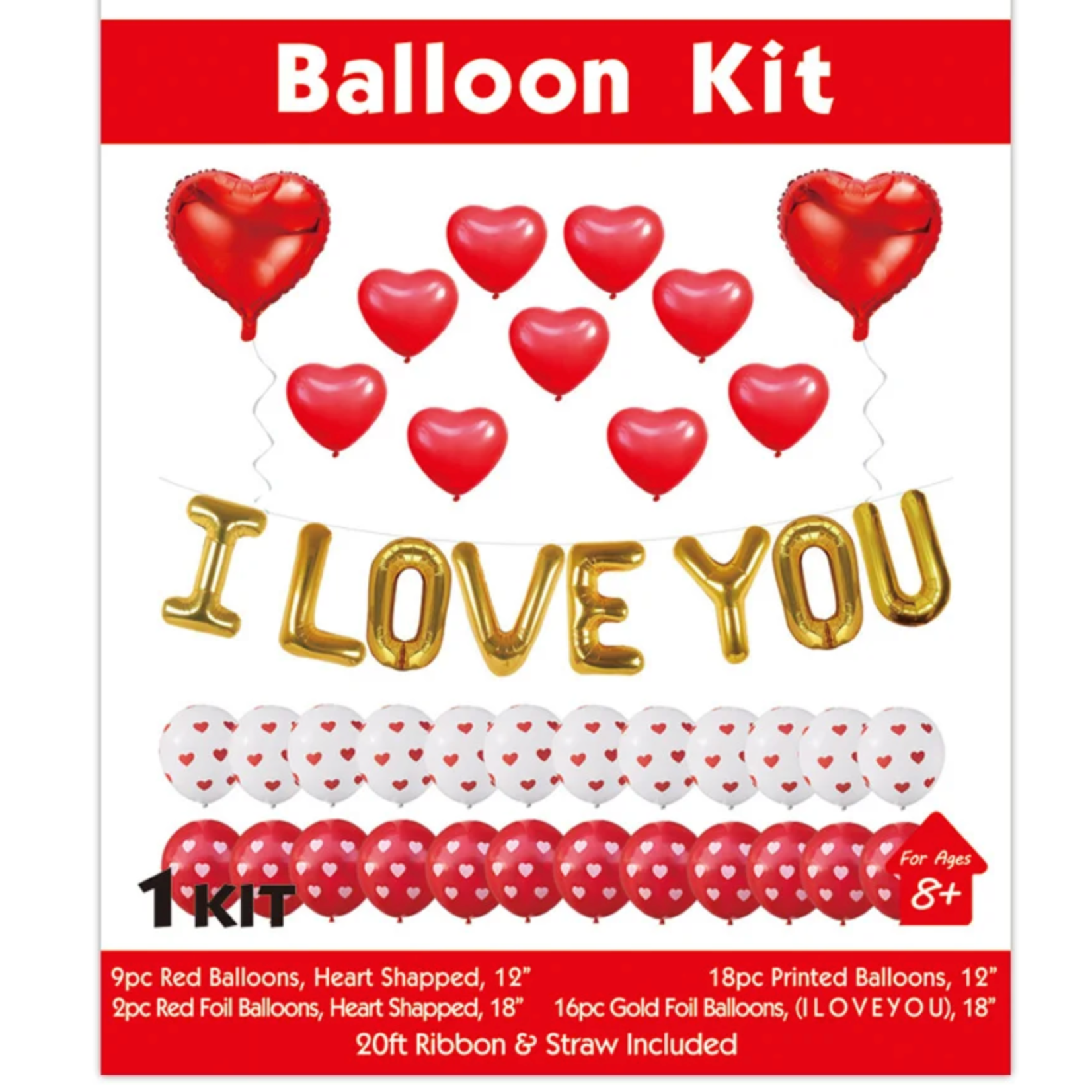 37 PIECE VALENTINE DAY BALLOONS, NO DISCOUNT