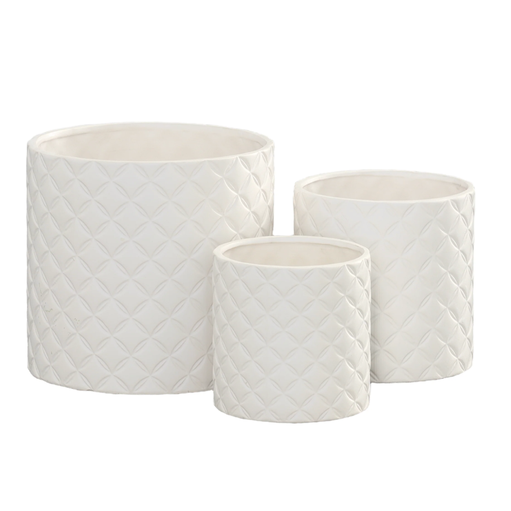 6” X 6” MATTE WHITE CERAMIC STAR PATTERN
