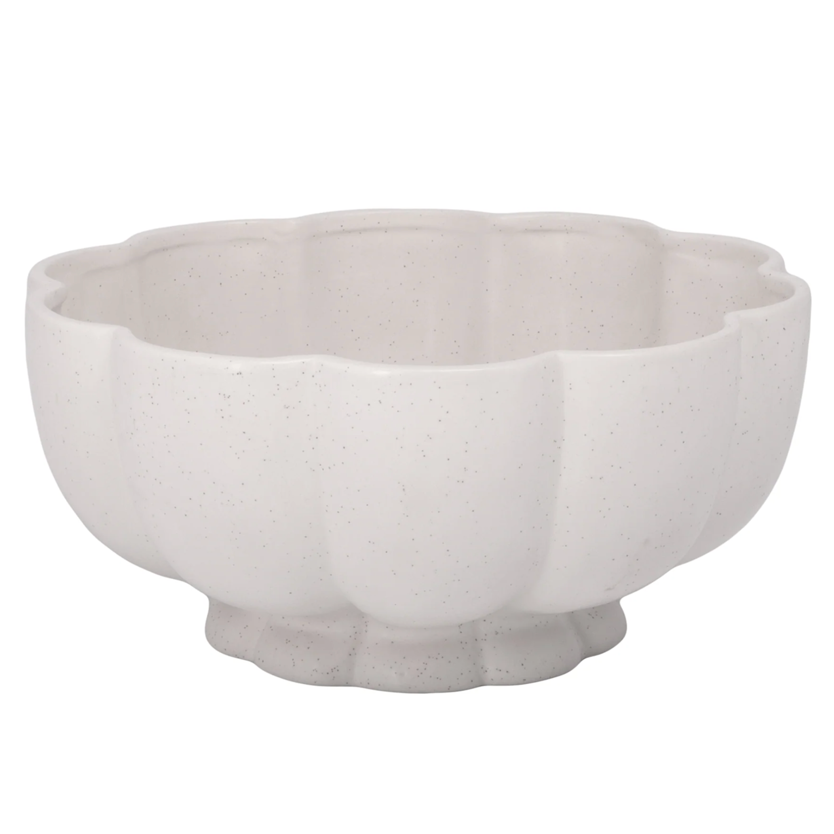 5.75”h x 12.25” WHITE CERAMIC DOLOMITE COMPOTE