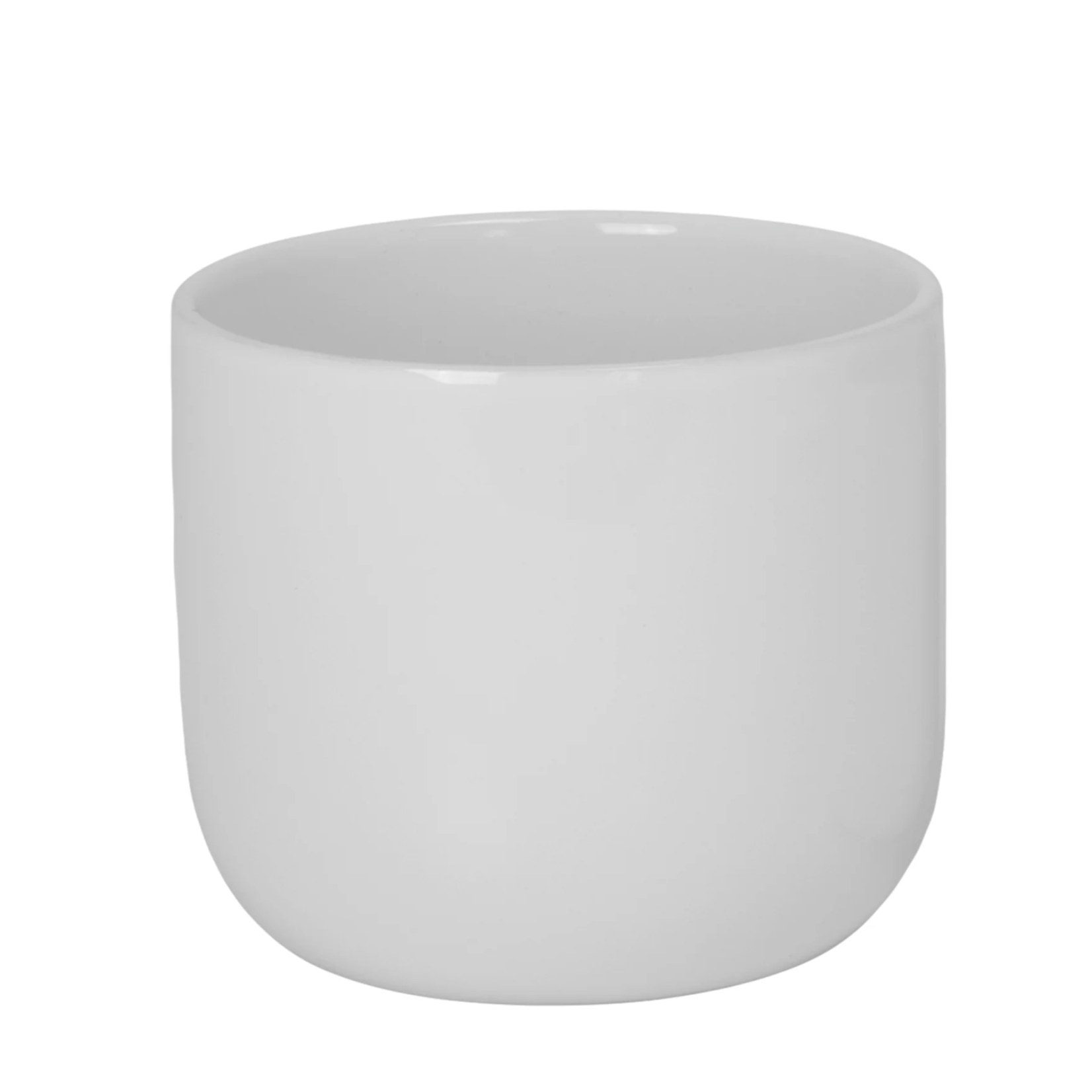 6”H X 6.75” GLOSSY WHITE CERAMIC RIBBED/FLUTED VASE