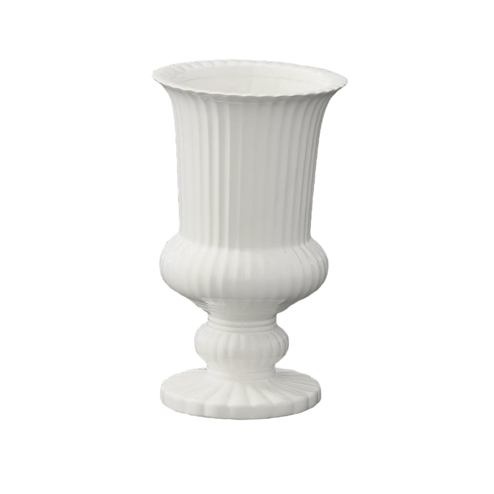 10”H X 6” GLOSSY WHITE CERAMIC PEDESTAL