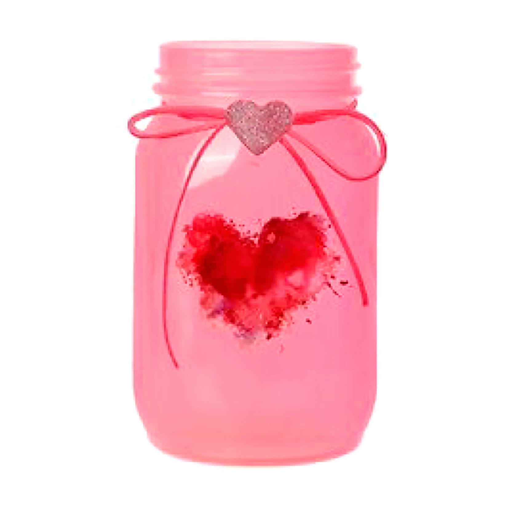 3" X 5" LIGHT PINK JAR W HEART, NO DISCOUNT