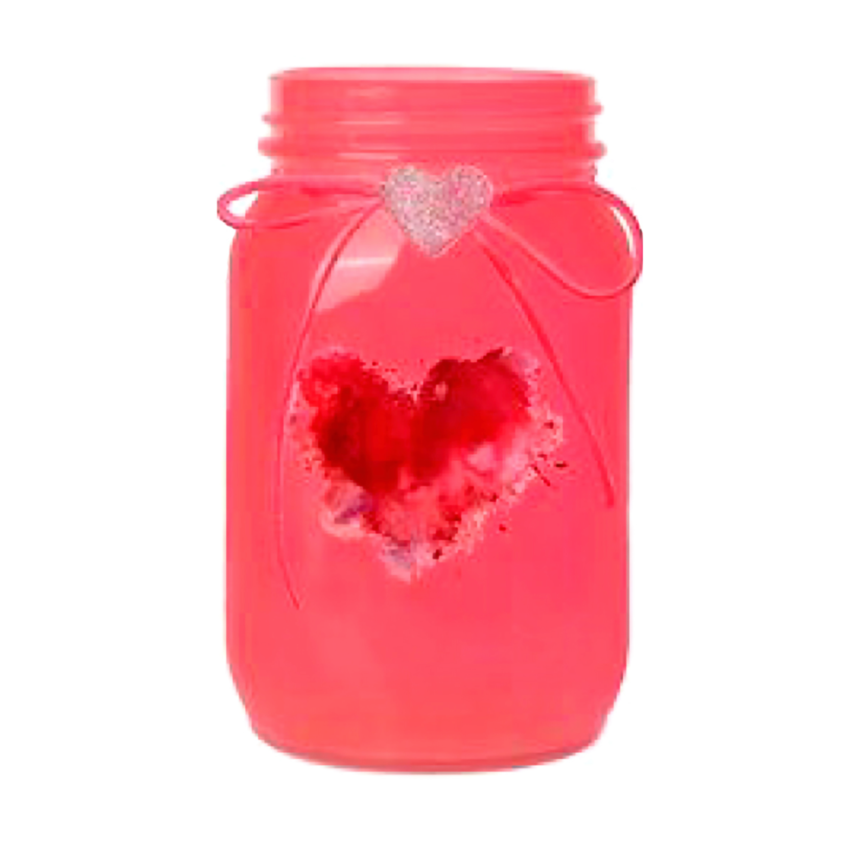 RED GLASS JAR W HEART, REG $3.99, NO FURTHER DISCOUNT