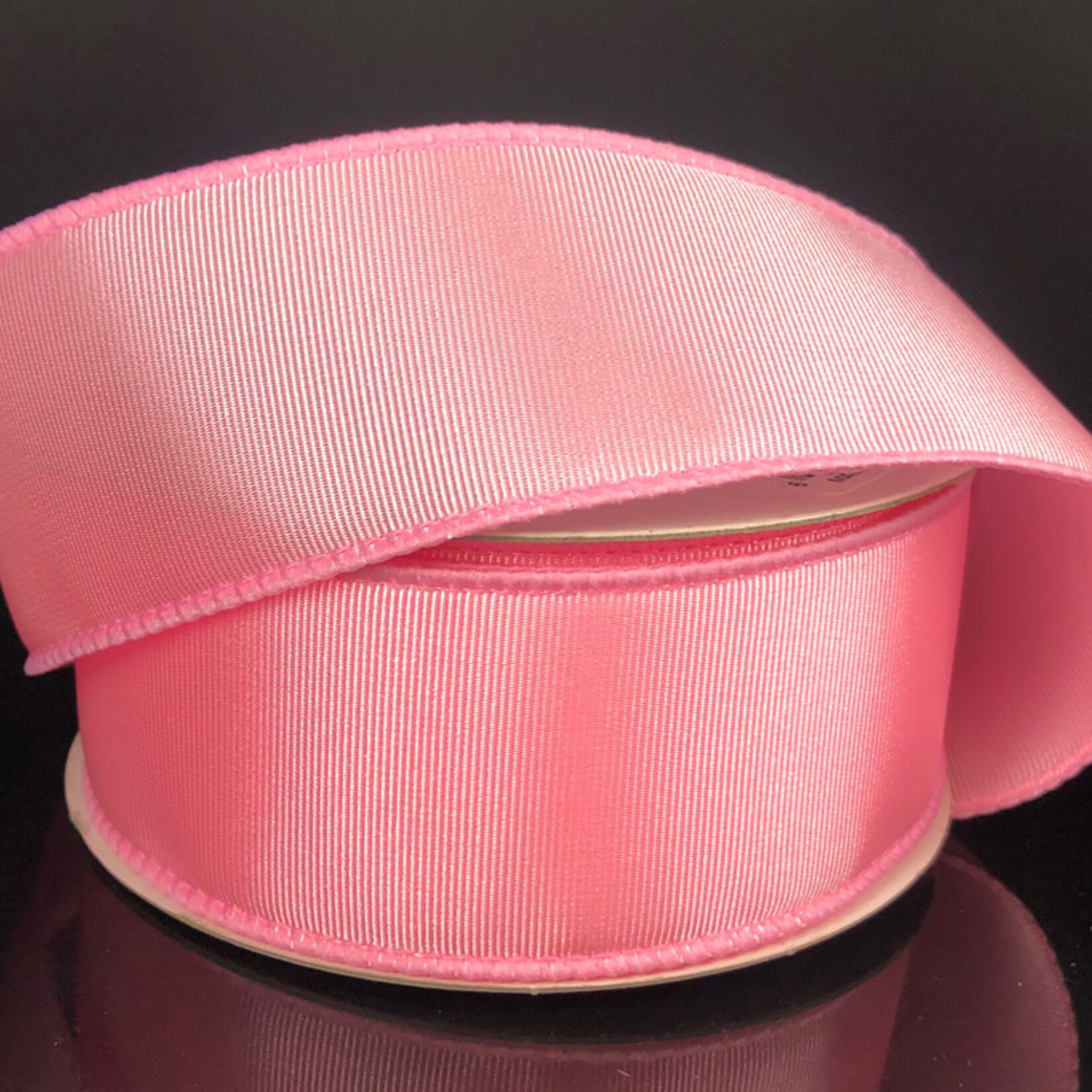 PINK RIBBED SATIN RIBBON 1.5: X 10 YDS, N.D.