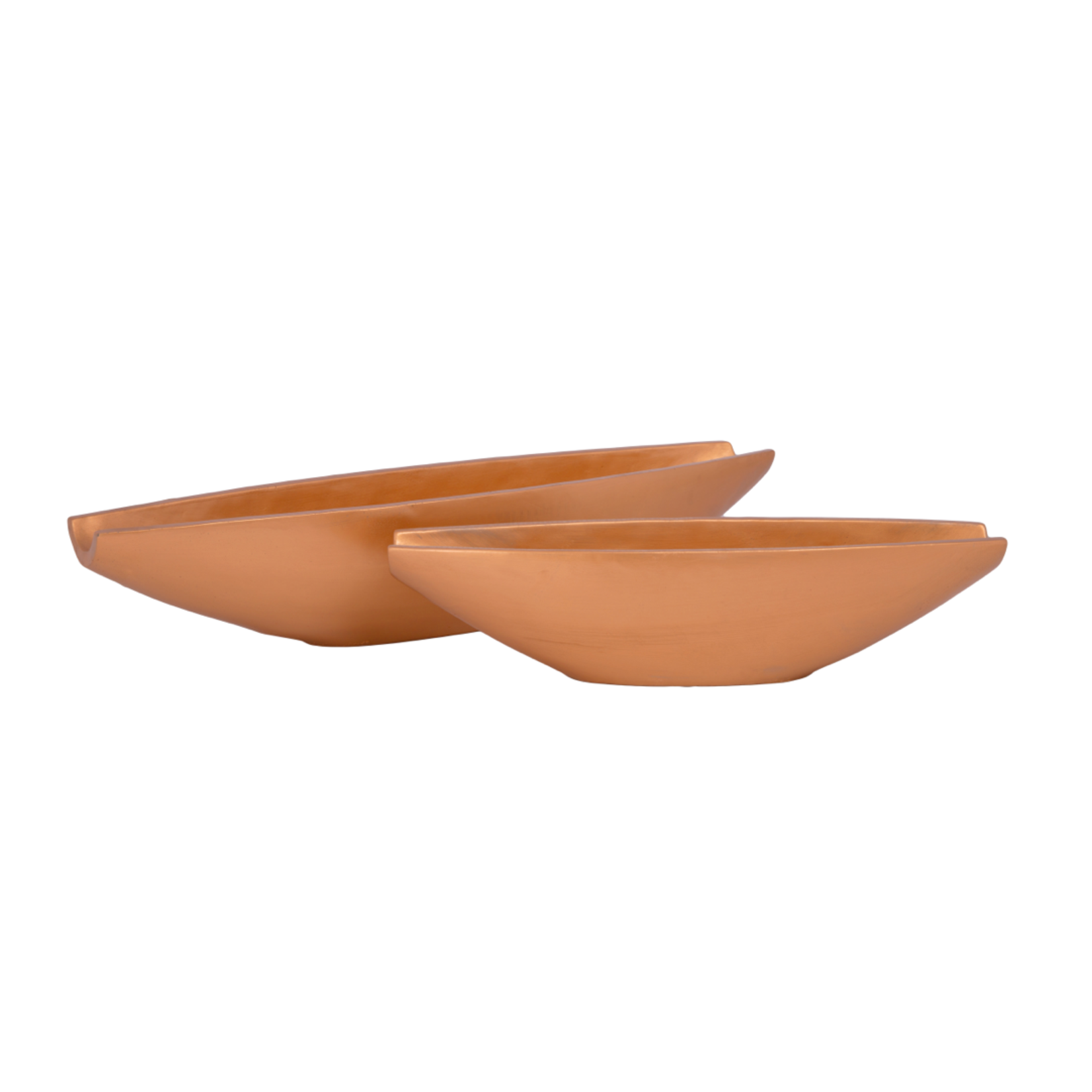 5”h x 6.5” 26”L GOLD LOW CEMENT OVAL TAPERED PLANTER