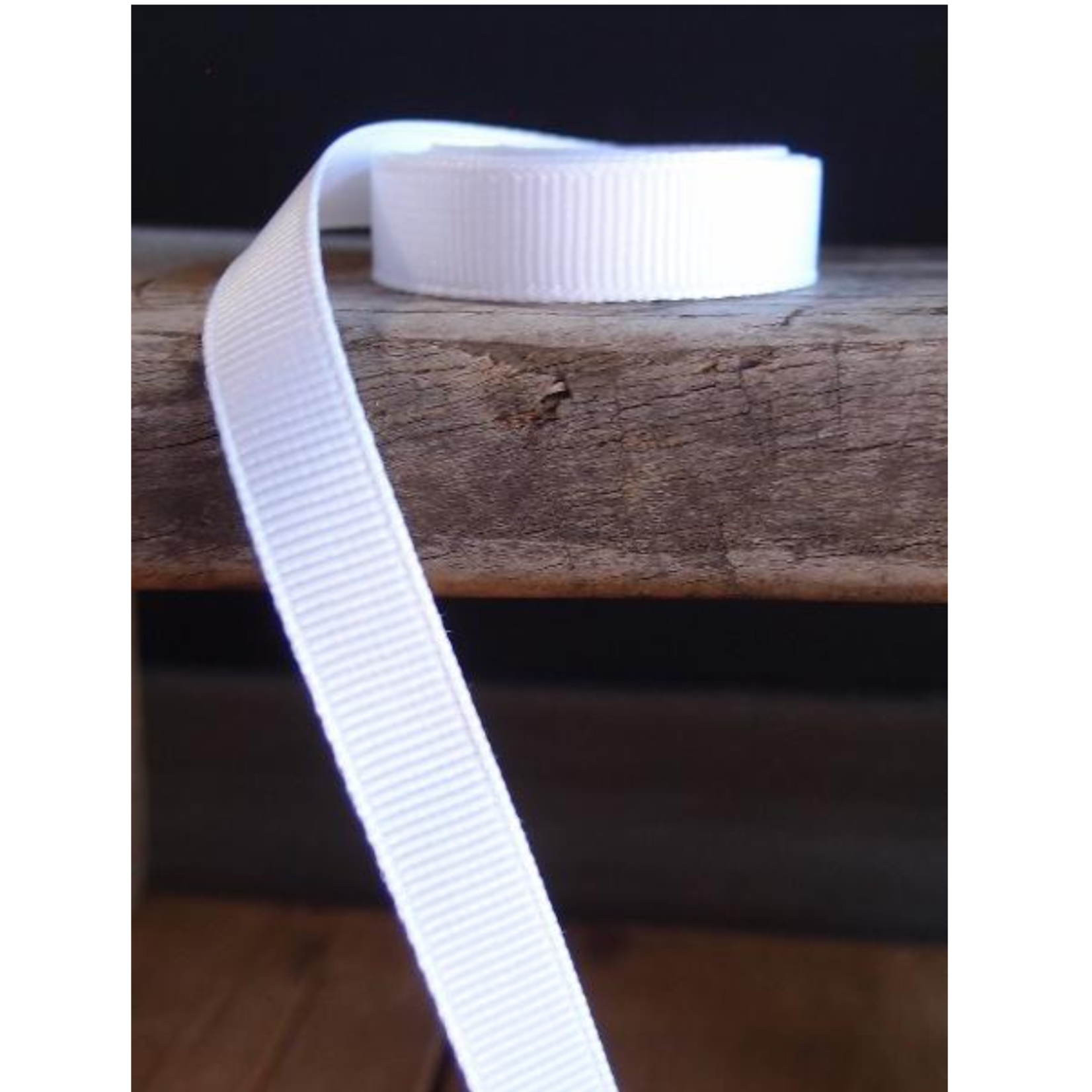3/8" X 100 YDS WHITE GROSGRAIN RIBBON
