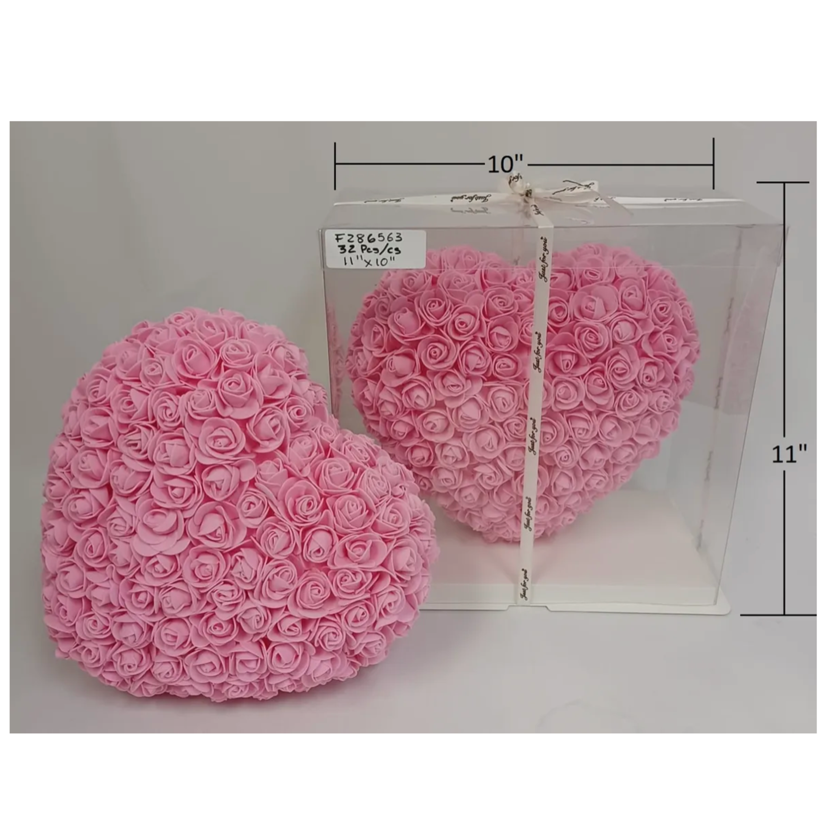 PINK ROSE FOAM HEART