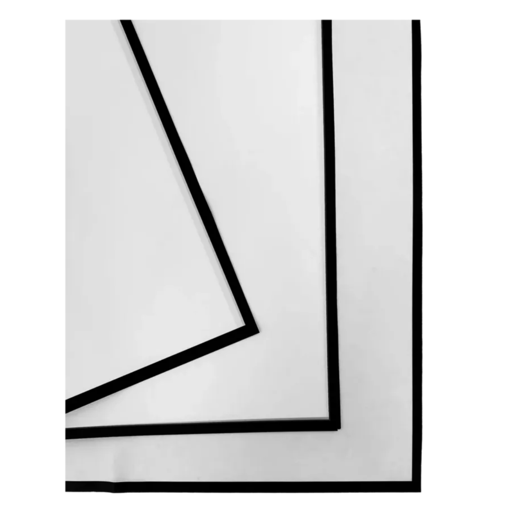 22.5" x 22.5", 20 PIECES WHITE W BLACK EDGE FLOWER PAPER