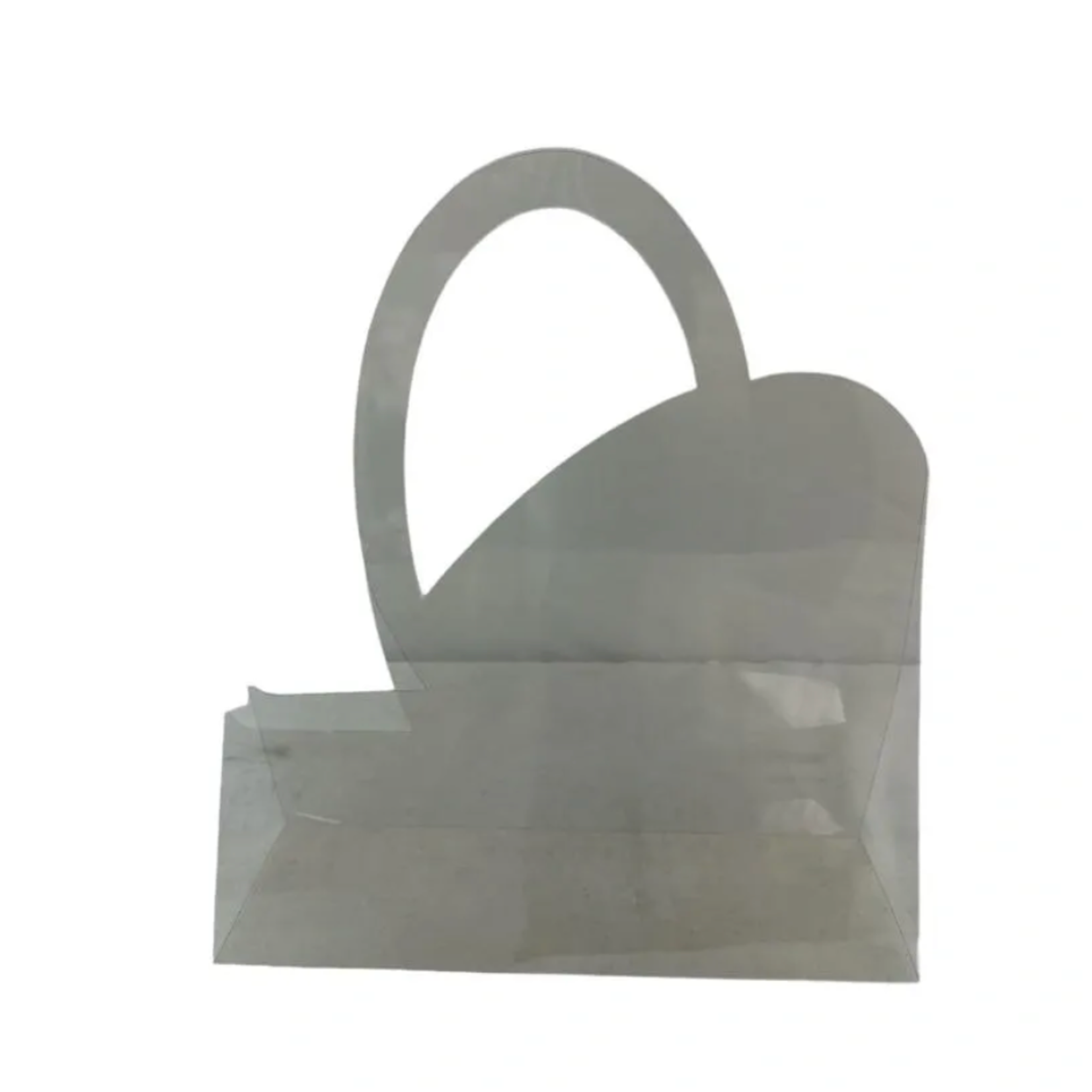 HEART SHAPED CLEAR BAG W HANDLE 16" nd