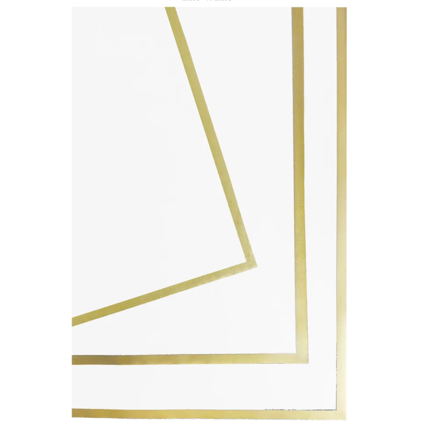 22.5" x 22.5" WHITE FLORAL PAPER W GOLD EDGE, 20 PCS,N.D.