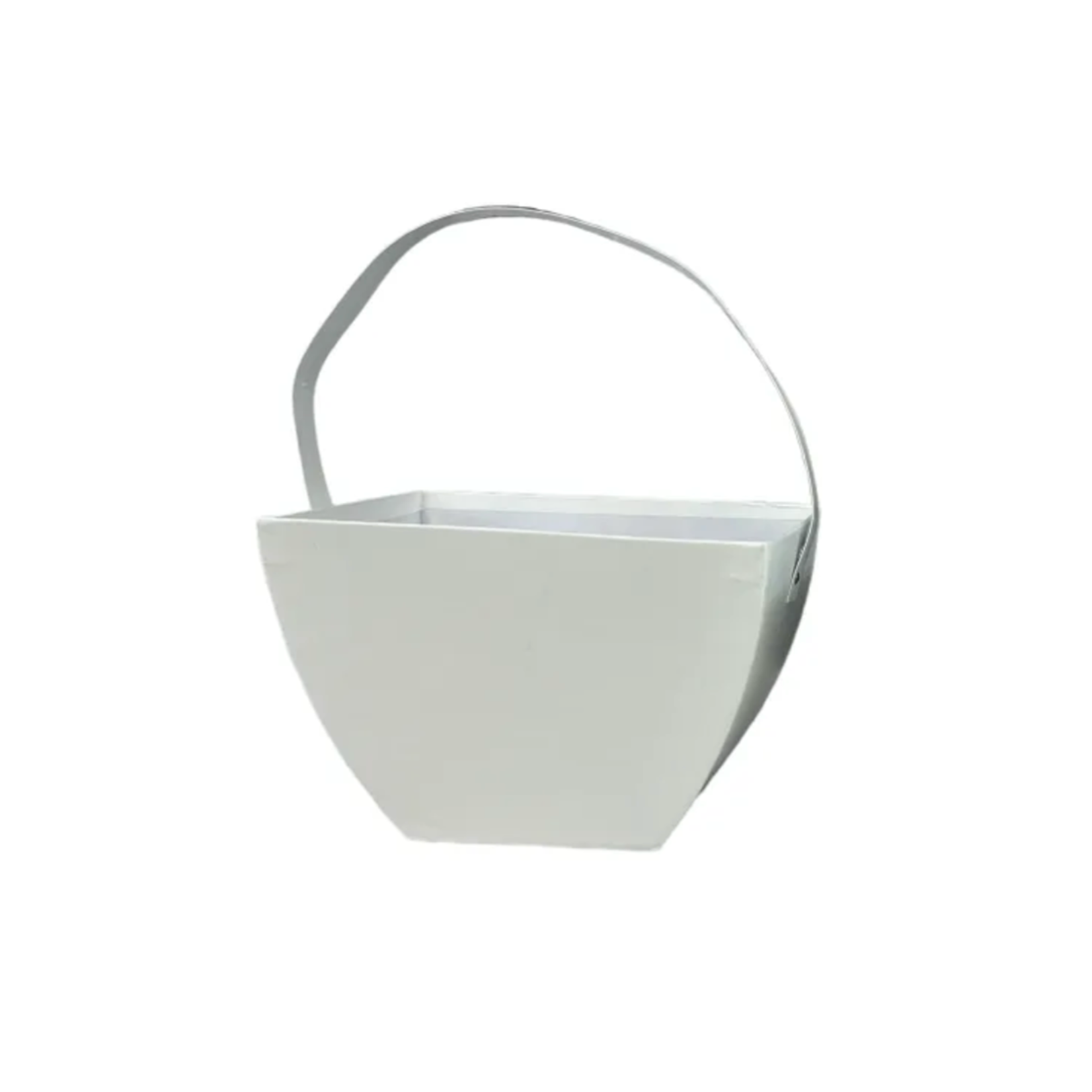 6.5" x 4" x 4" WHITE FLOWER BUCKET - SMALL N.D.