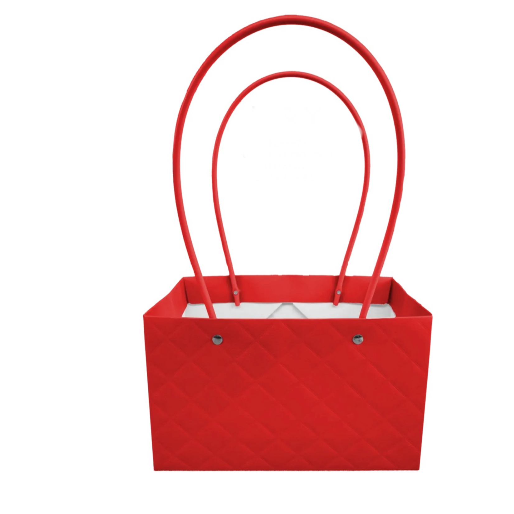 8.5" x 5.5" x 4 RED PAPER FLOWER BAG N.D.