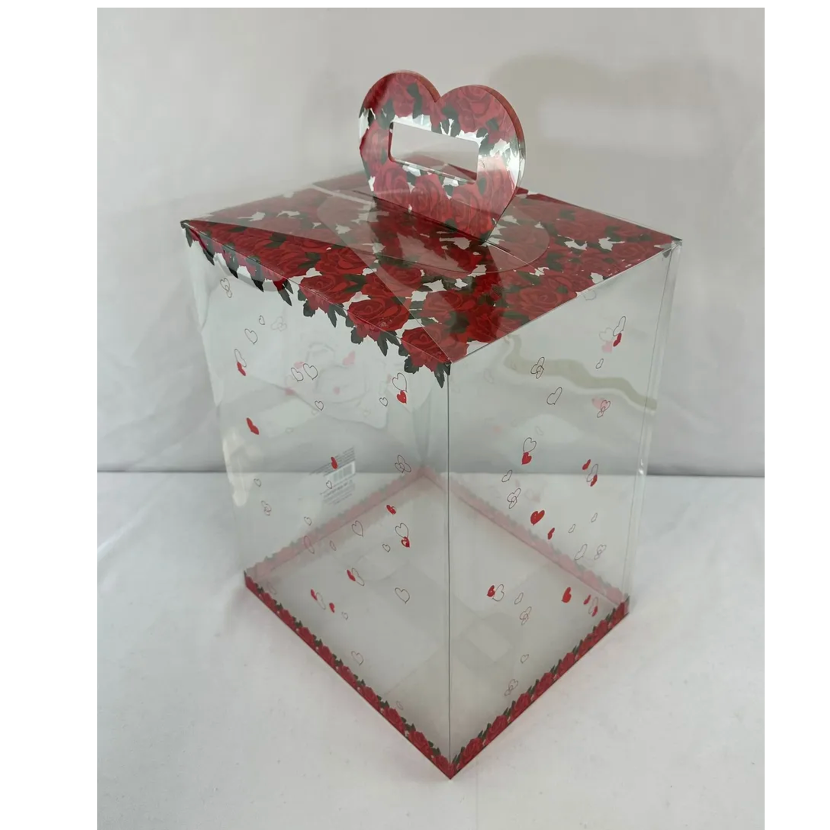 16" CLEAR BOX WITH HEART HANDLE, N.D. (NO FURTHER DISCOUNT)