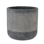 12” X 12” BLACK CERAMIC FLUTED RIBBED PLANTER VASE