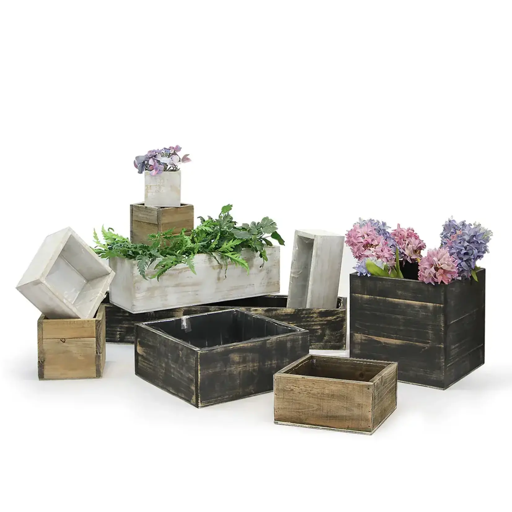 5” X 5” X 5” BLACK RECLAIMED WOODLAND VASE