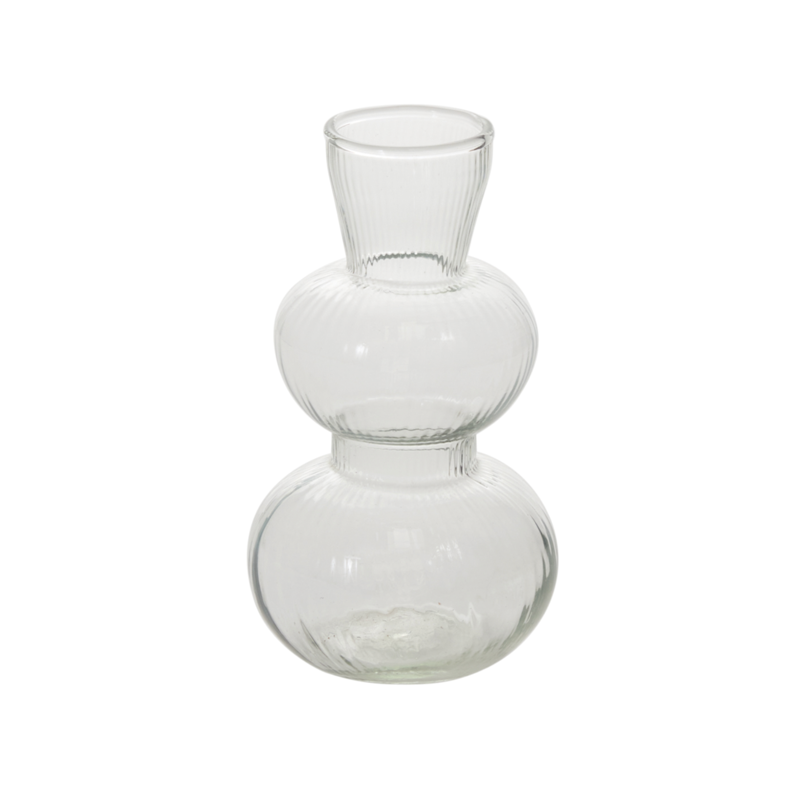 5.75”H X 3” FLUTED JADEN GLASS BUDVASE