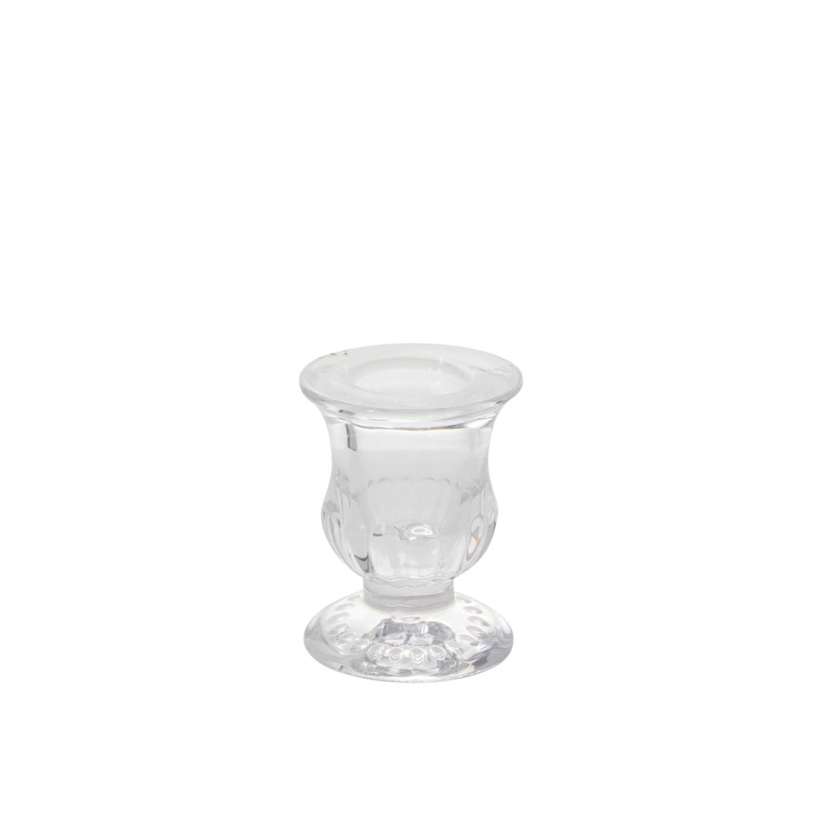 2.5”H X 2” GLASS BELLAMY TAPER CANDLEHOLDER