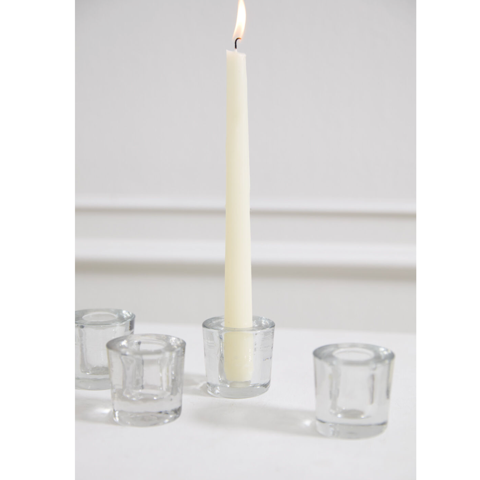 2” X 2” GLASS TOKEN TAPER CANDLEHOLDER - SET OF 4