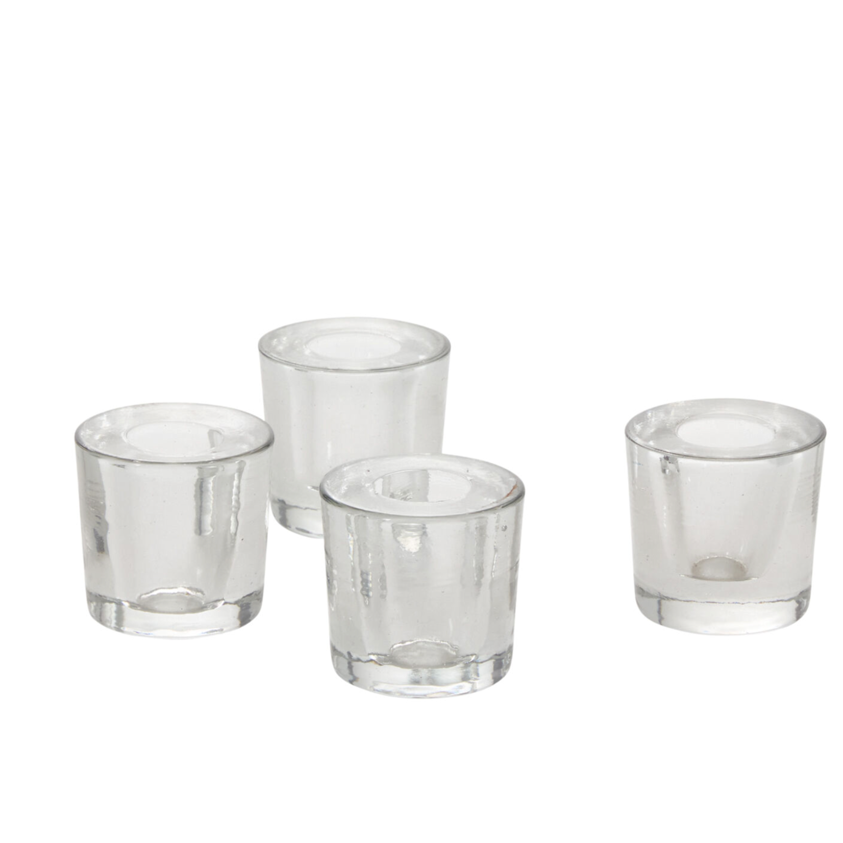 2” X 2” GLASS TOKEN TAPER CANDLEHOLDER - SET OF 4