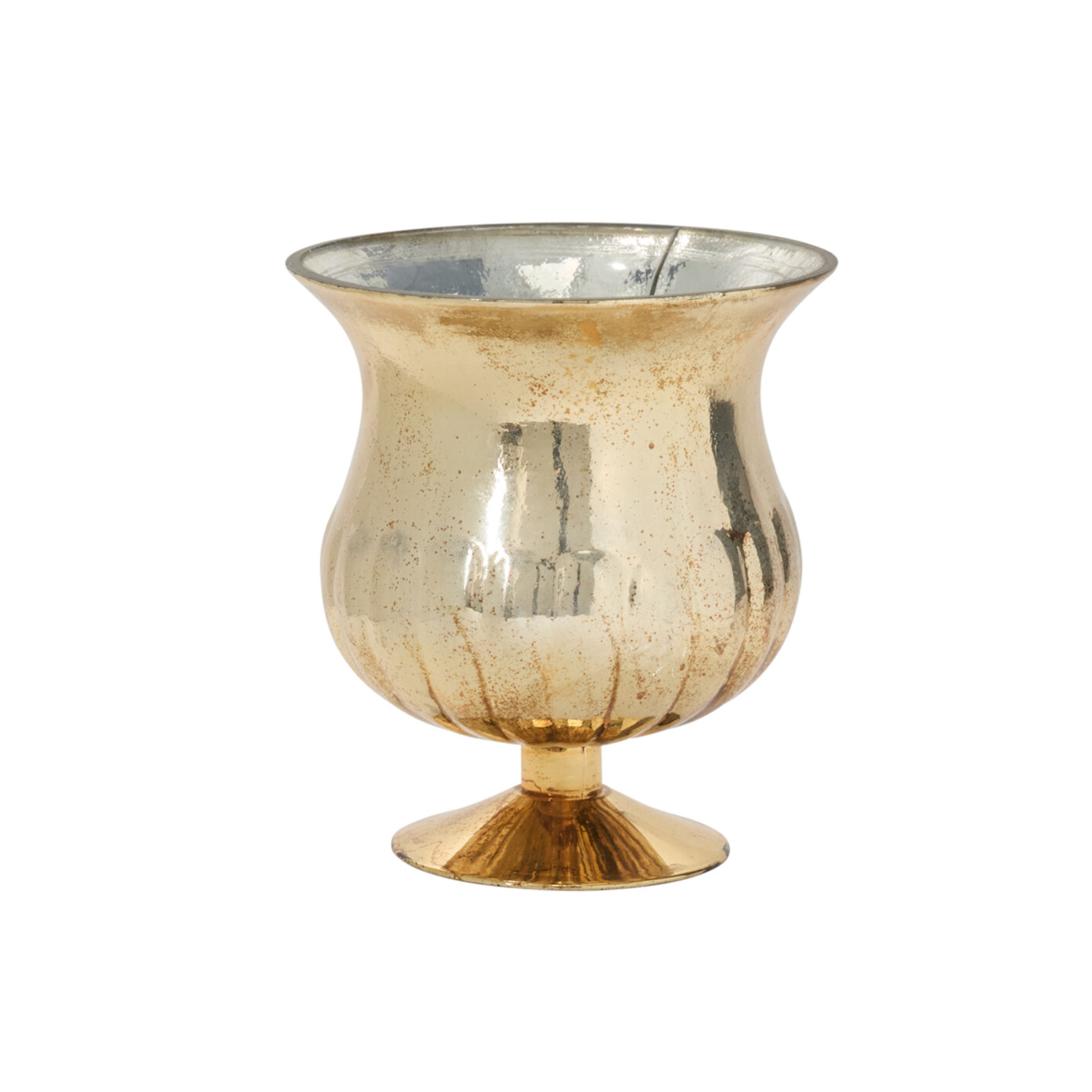 9”h x 8”GOLD MERCURY GLASS RAPHAEL URN